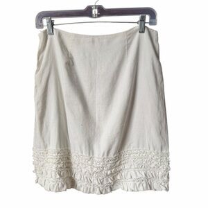 Tommy Bahama Two Palms Ruffle Hem
Linen White Knee Skirt Size 4